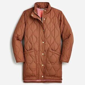 J.Crew Quilted Cocoon Puffer Coat - Dark Nutmeg - Size Medium